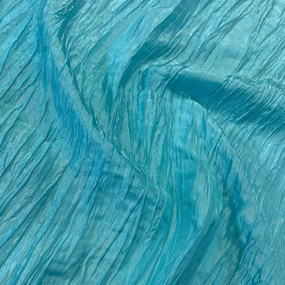 Accordion Taffeta Table Linen in Turquoise 14