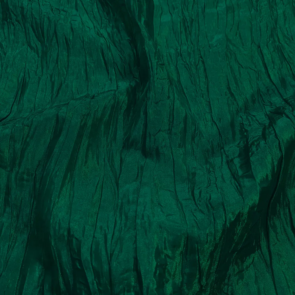 Accordion Taffeta Table Linen in Hunter Green