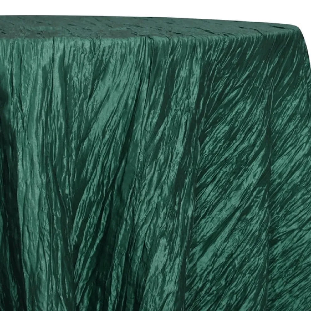 Accordion Taffeta Table Linen in Hunter Green