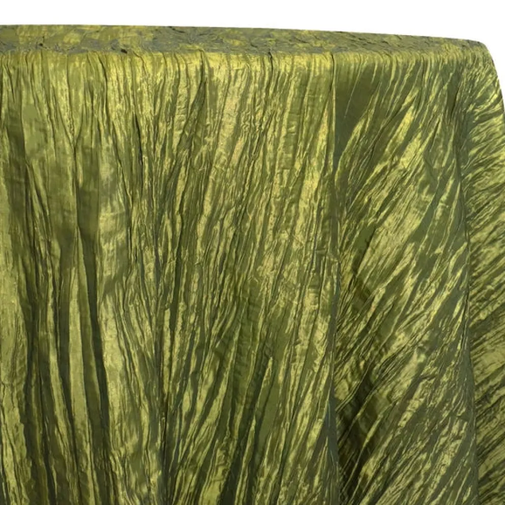 Accordion Taffeta Table Linen in Olive
