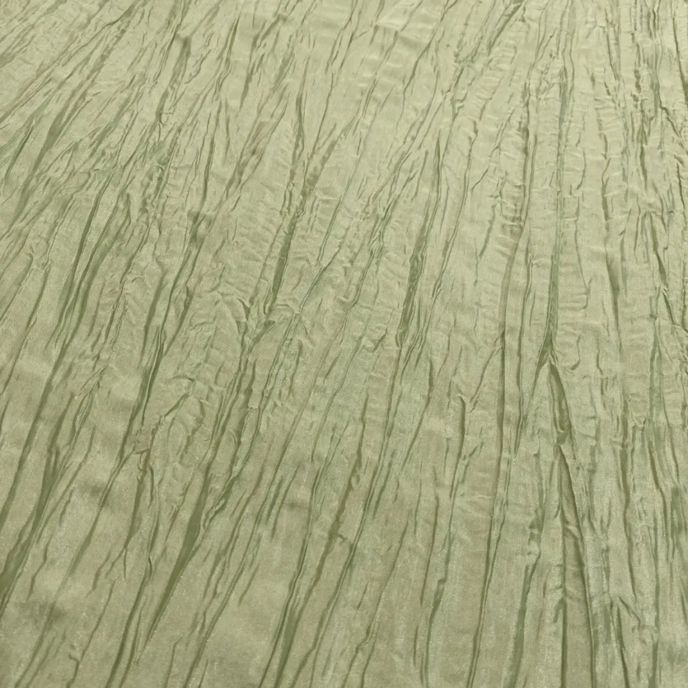 Accordion Taffeta Table Linen in LT Sage