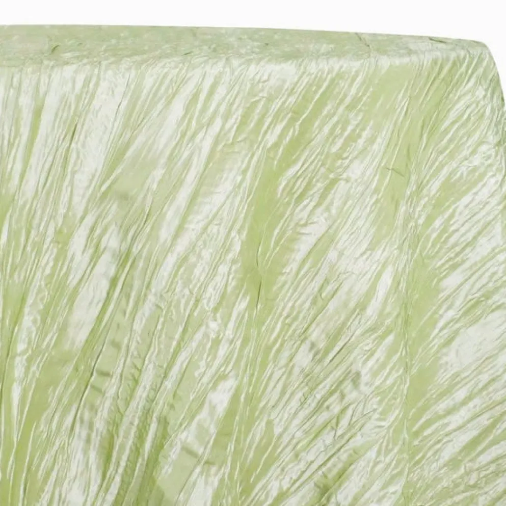 Accordion Taffeta Table Linen in LT Sage