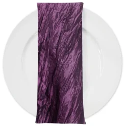 Accordion Taffeta Table Napkin in Plum