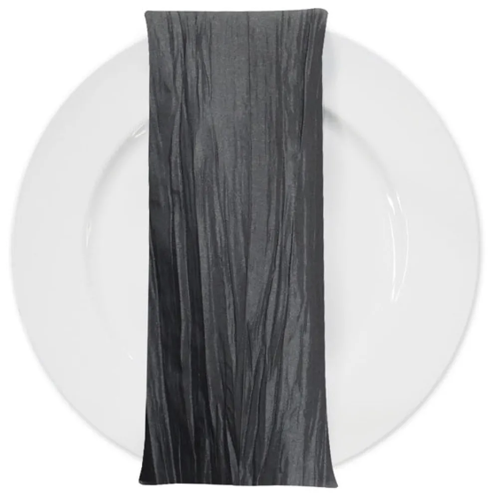 Accordion Taffeta Table Napkin in Charcoal