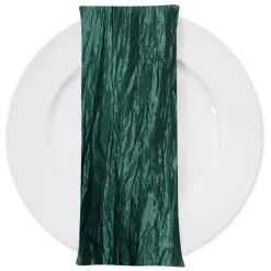 Accordion Taffeta Table Napkin in Hunter Green