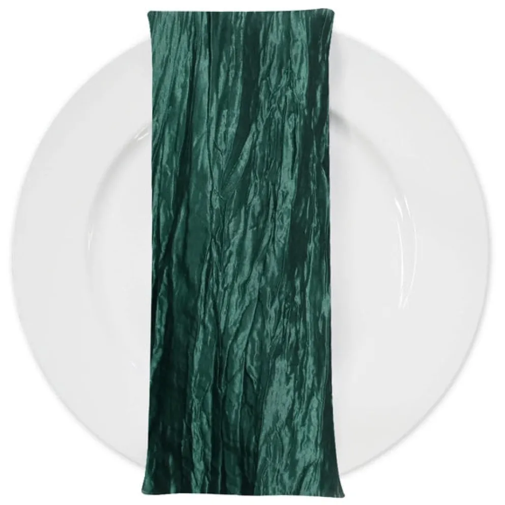 Accordion Taffeta Table Napkin in Hunter Green