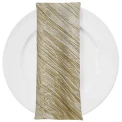 Accordion Taffeta Table Napkin in Taupe 36