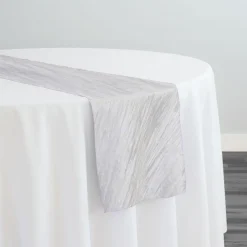 Accordion Taffeta Table Runner in White