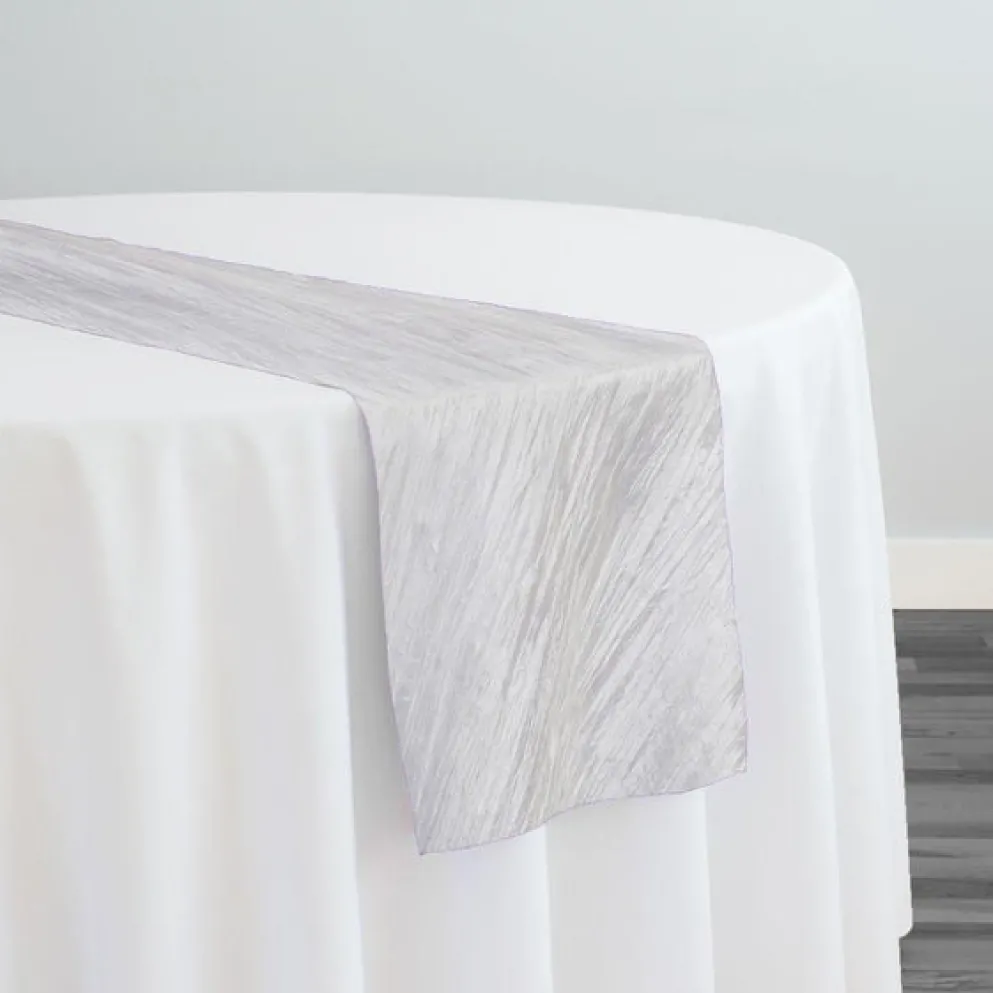 Accordion Taffeta Table Runner in White