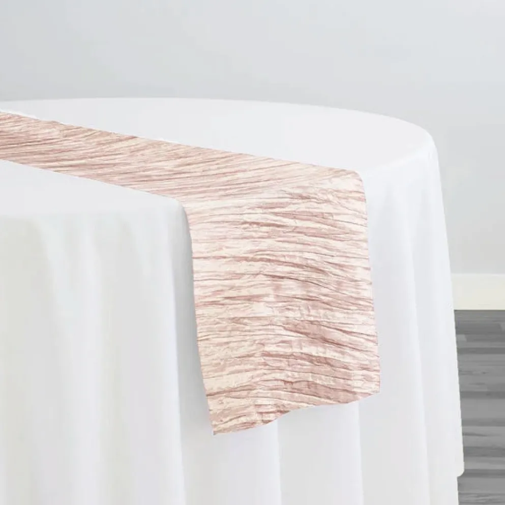 Accordion Taffeta Table Runner in Rose Powder
