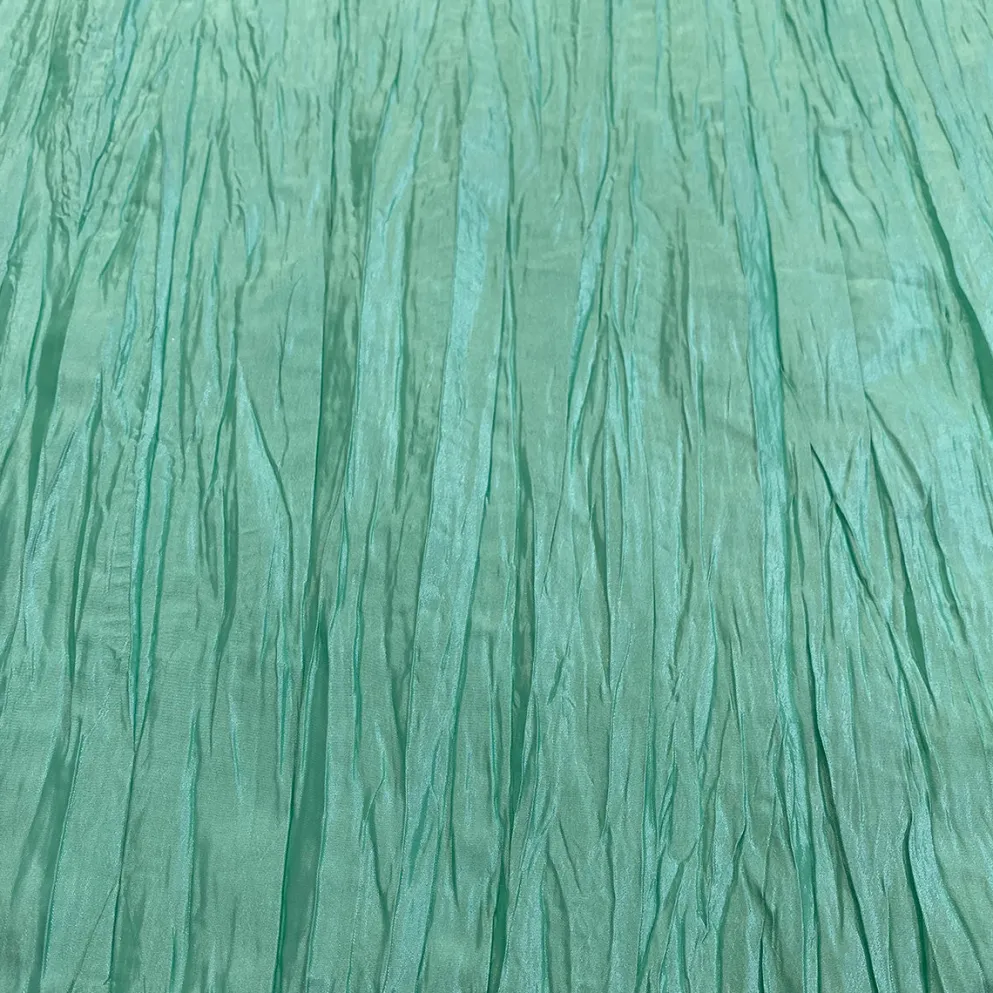 Accordion Taffeta Table Runner in Teal Green