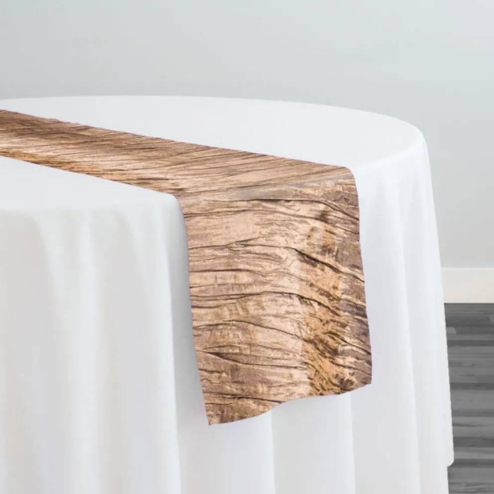 Accordion Taffeta Table Runner in Taupe Gold