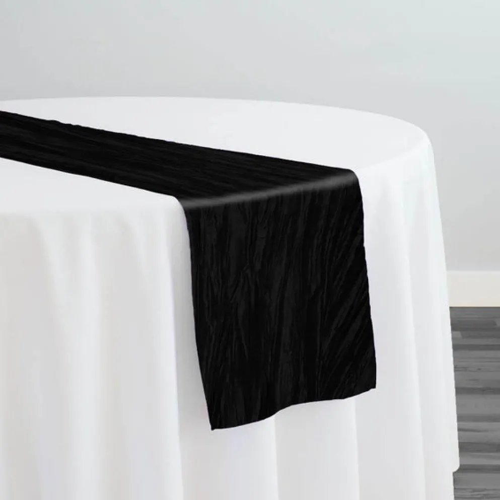 Accordion Taffeta Table Runner in Black