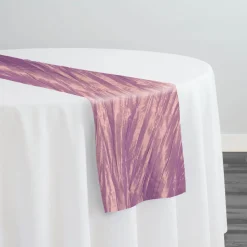 Accordion Taffeta Table Runner in Mauve