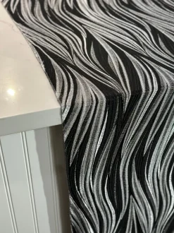 Allure Jacquard Table Linen in Black and Silver