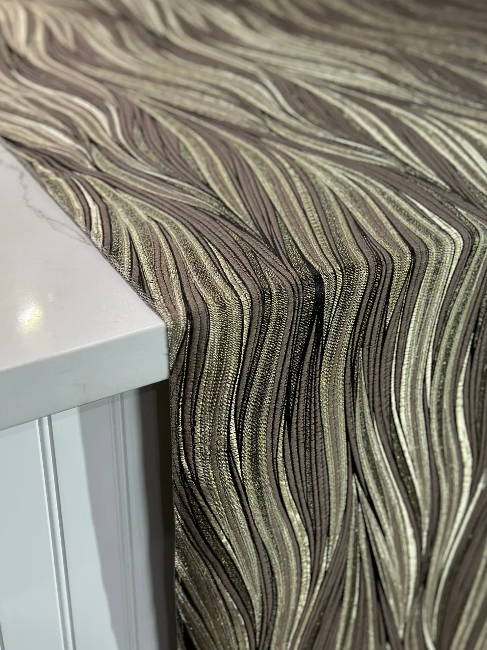 Allure Jacquard Table Linen in Taupe
