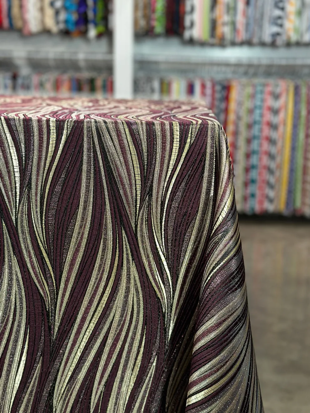 Allure Jacquard Table Linen in Plum