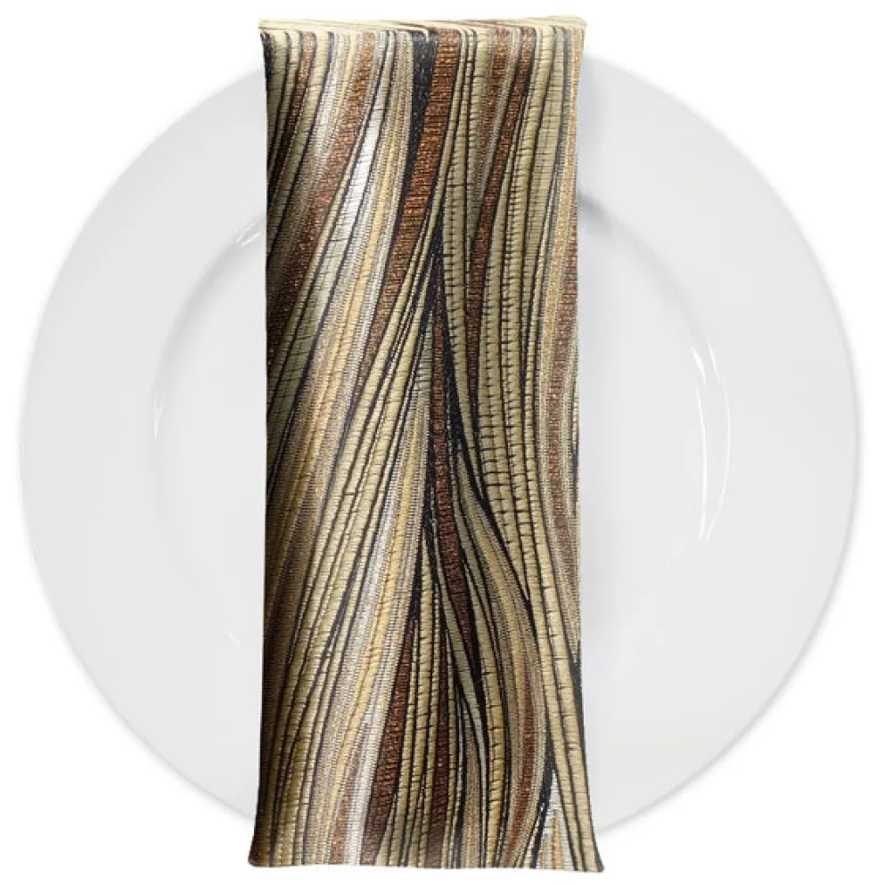 Allure Jacquard Table Napkin in Gold