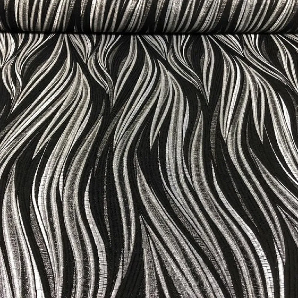 Allure Jacquard Table Runner in Black and Silver