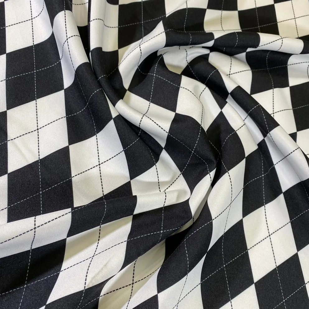 Argyle (Poly Print) Table Napkin in Black and White