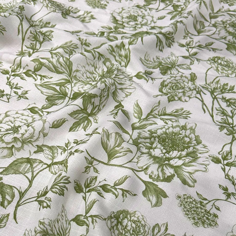 Artistry Bloom (Slub Print) Table Linen in Sage