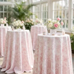 Artistry Bloom (Slub Print) Table Linen in Dusty Rose