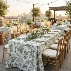 Artistry Bloom (Slub Print) Table Linen in Willow Green