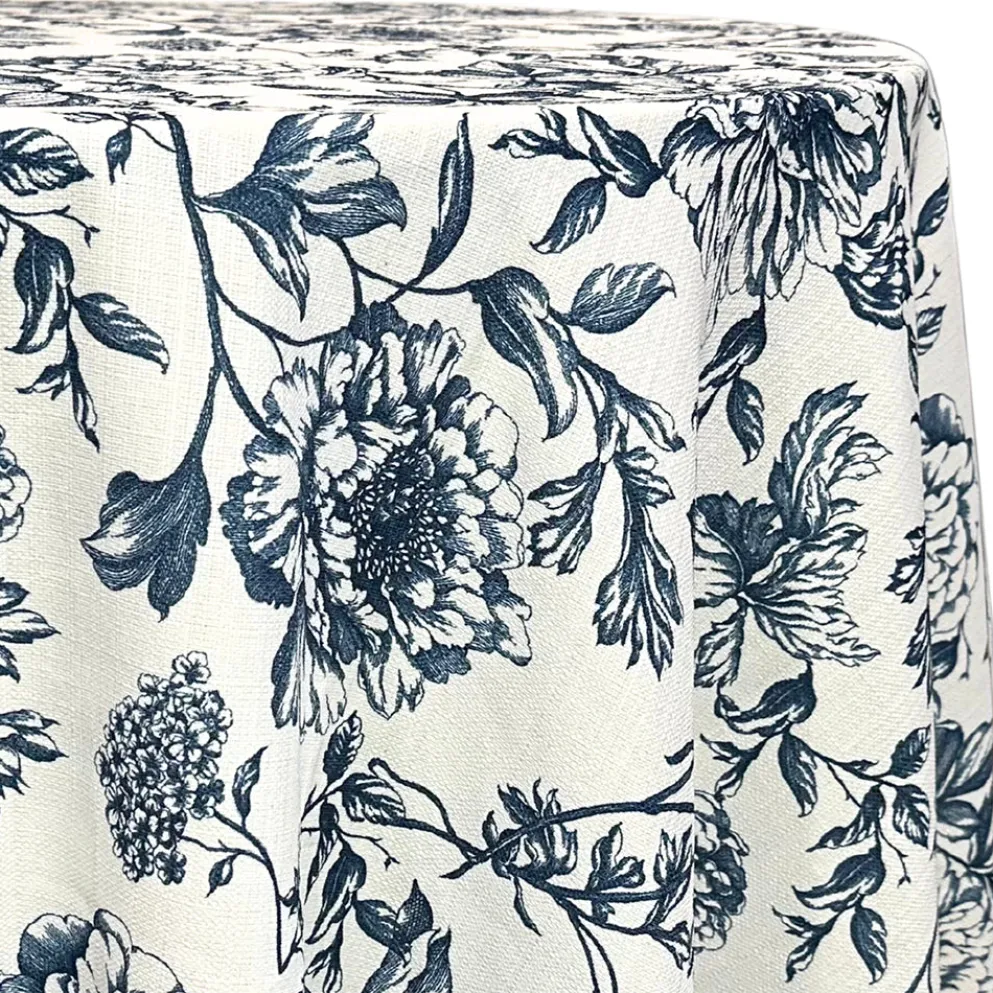 Artistry Bloom (Slub Print) Table Linen in Navy