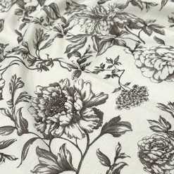 Artistry Bloom (Slub Print) Table Runner in Grey