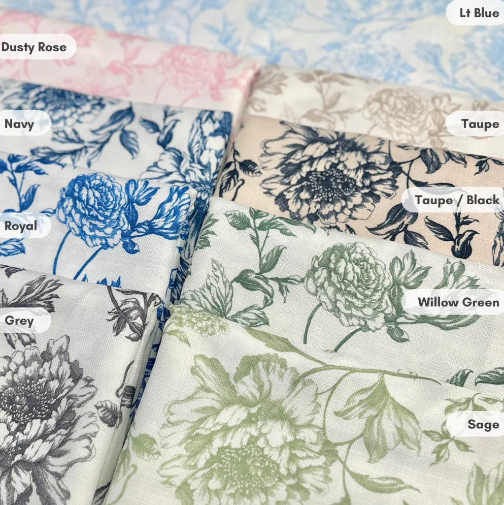 Artistry Bloom (Slub Print) Table Runner in Navy