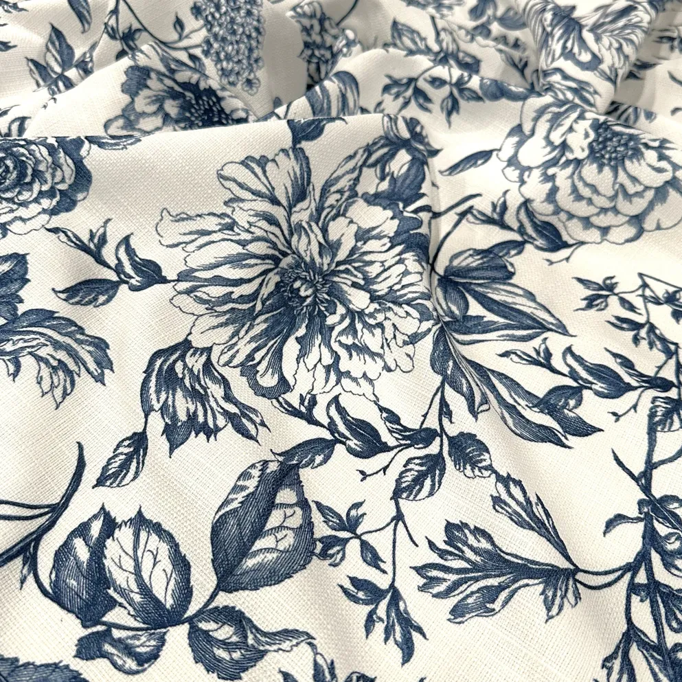 Artistry Bloom (Slub Print) Table Runner in Navy