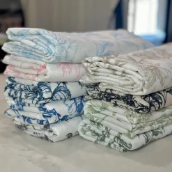 Artistry Bloom (Slub Print) Table Linen in Grey