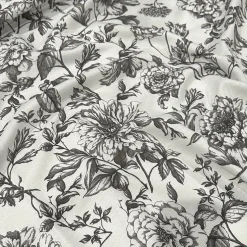 Artistry Bloom (Slub Print) Table Linen in Grey