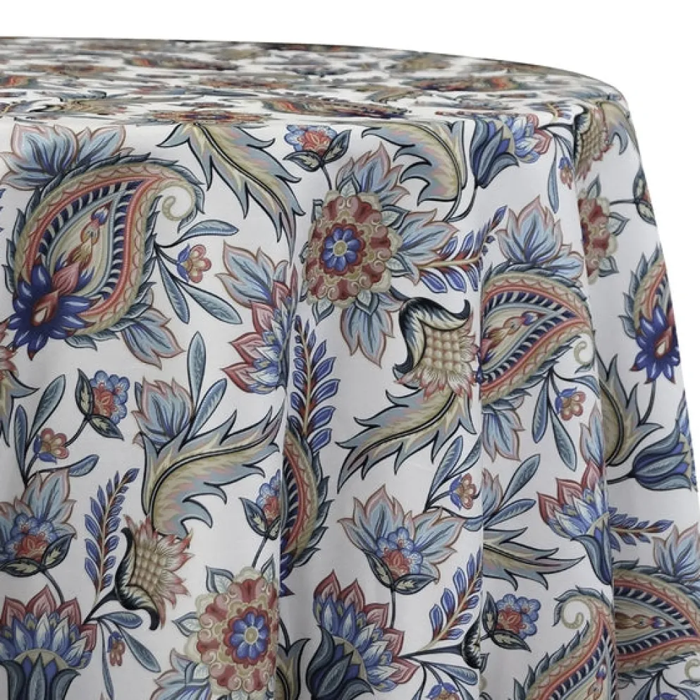 Asian Paisley (Dupioni) Table Linen in Teal