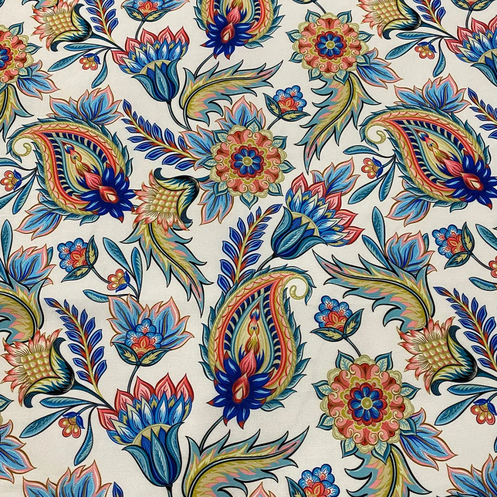 Asian Paisley (Dupioni) Table Runner in Blue