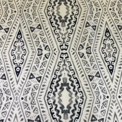 Aztec Print (Dupioni) Table Linen in Steel Blue