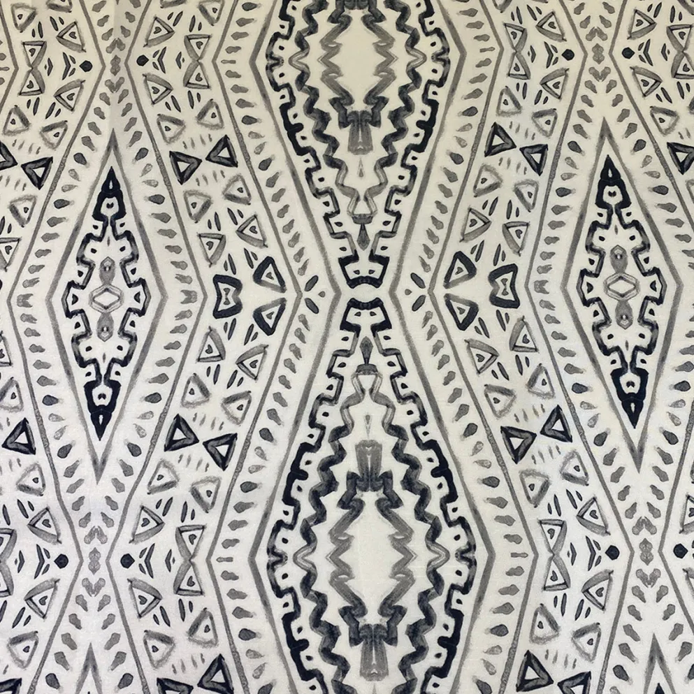 Aztec Print (Dupioni) Table Linen in Steel Blue