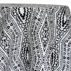 Aztec Print (Dupioni) Table Linen in Black
