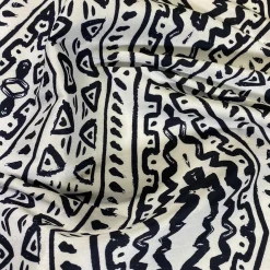 Aztec Print (Dupioni) Table Linen in Black