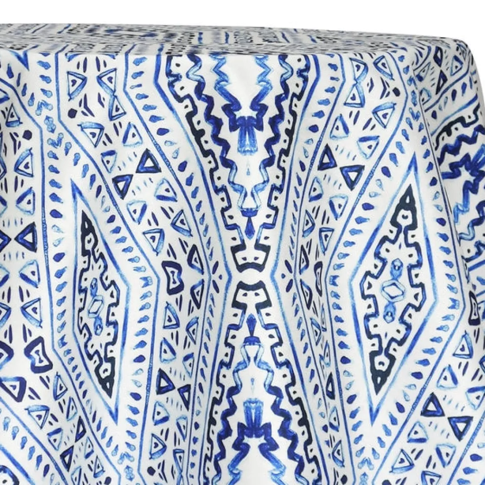 Aztec Print (Dupioni) Table Linen in Royal