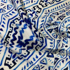 Aztec Print (Dupioni) Table Linen in Royal