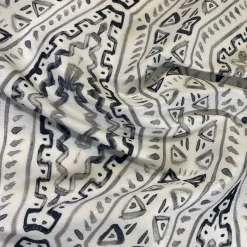 Aztec Print (Dupioni) Table Napkin in Steel Blue