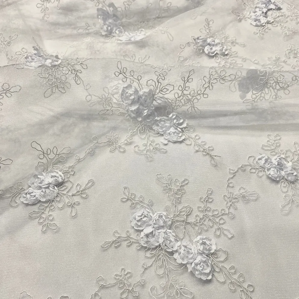 Baby Rose Embroidery Table Linen in White