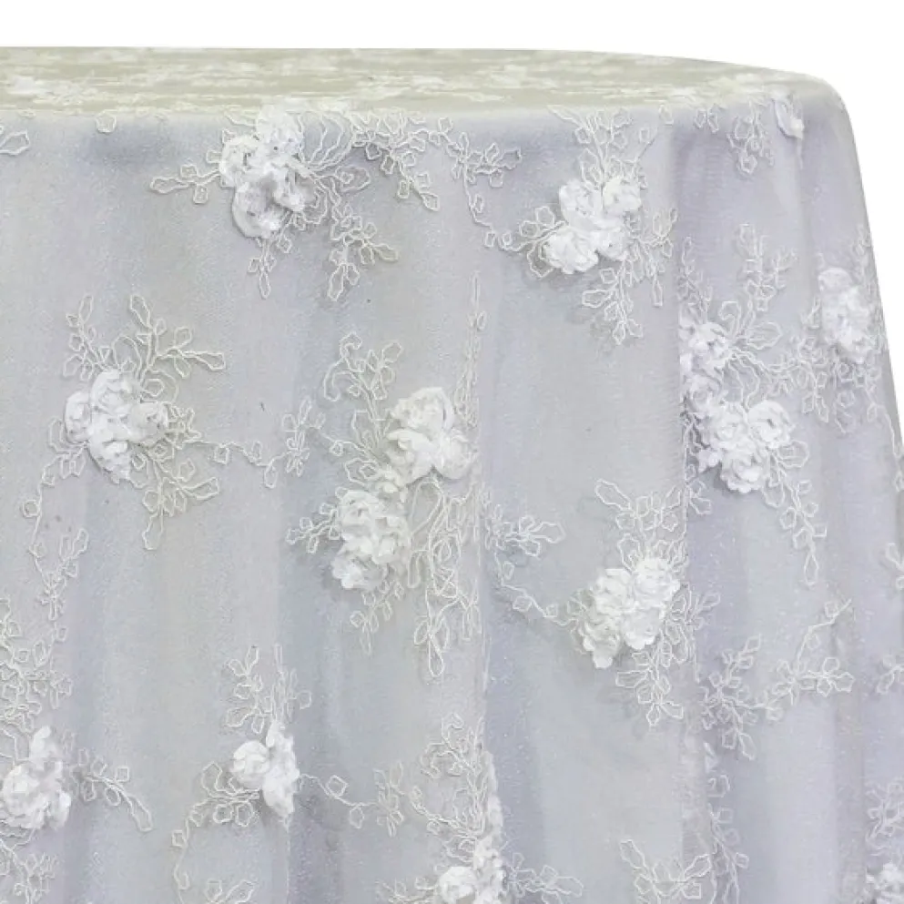 Baby Rose Embroidery Table Linen in White