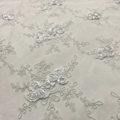 Baby Rose Embroidery Table Linen in White