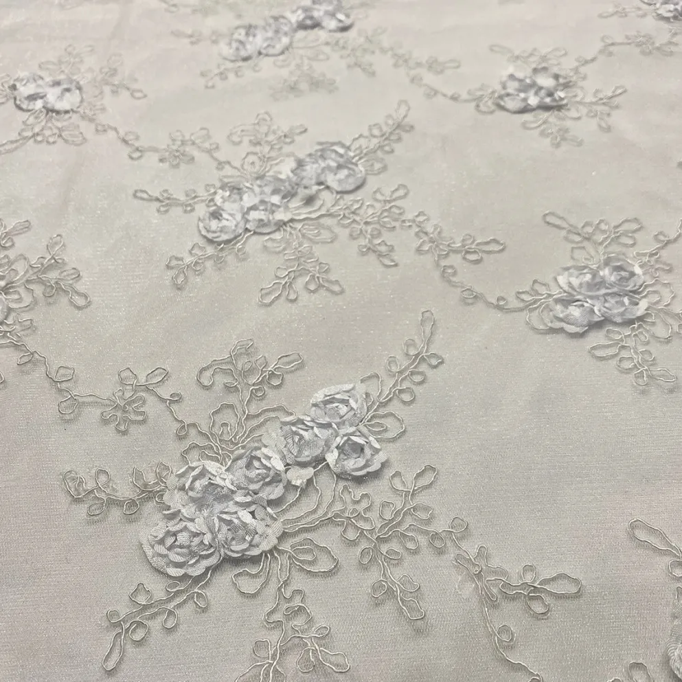 Baby Rose Embroidery Table Linen in White