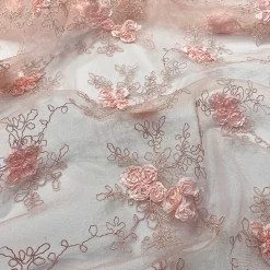 Baby Rose Embroidery Table Linen in Blush