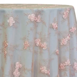 Baby Rose Embroidery Table Linen in Blush