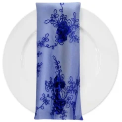 Baby Rose Embroidery (w/ Poly Lining) Table Napkin in Royal