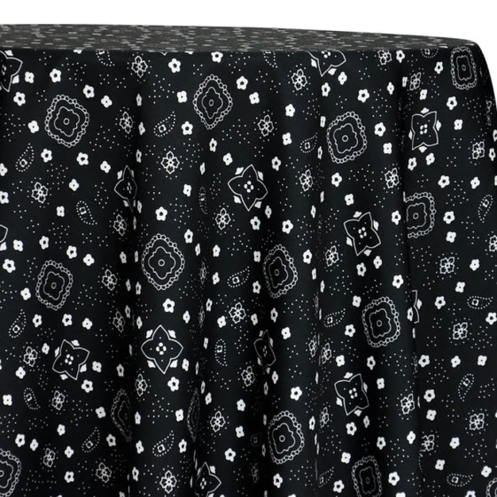 Bandana (Poly Print) Table Linen in Black